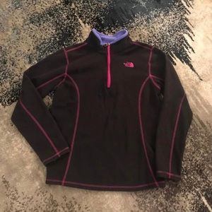 The North Face Black Half Zip Up Fleece Pullover Size 14-16